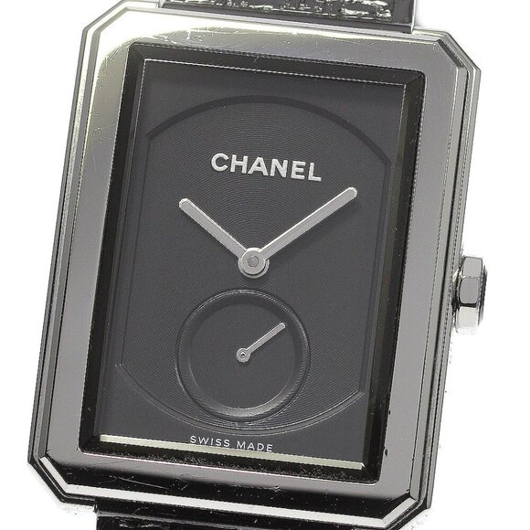 CHANEL Boyfriend tweed H5201 Small seconds black Dial Hand Winding Men's_738209 - Picture 1 of 6